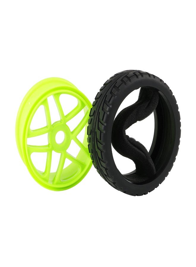 Rowiz RC Tires & Wheels Set (4PCS) - 1/8 Scale 17mm Hex Off-Road Buggy Tires for 1/8 RC Car, Star Rims with Foam Inserts, Green - Image 3